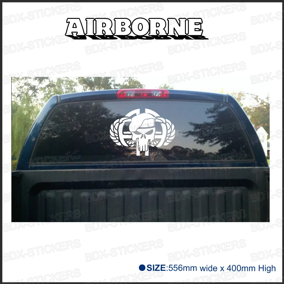 1pc Airborne Punisher For Truck Rear Window Or Badges Detailing 1pc Airborne Punisher For Truck Rear Window Or Badges Detailing Decals Car Scratch Protect Modified Accessories Stickers