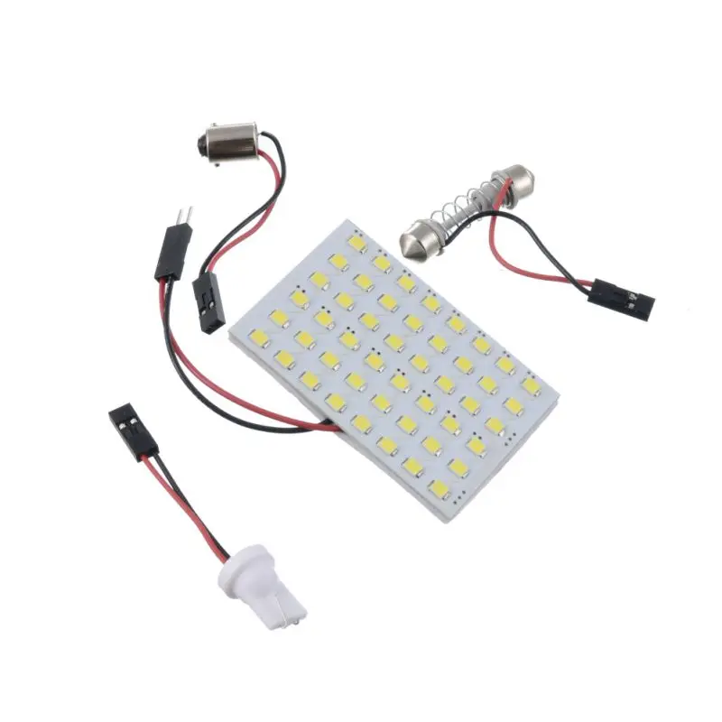 Автомобильный светодиодный светильник, ламповый щит 1210/3528, 48SMD светодиодный автомобильный светильник для чтения(с 3 адаптерами T10, BA9S, двойной наконечник