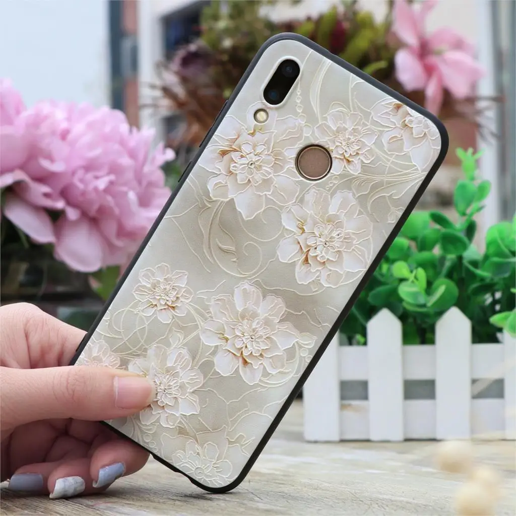 3D чехол из ТПУ с тисненым цветком для Huawei Honor 8X 7A Pro P20 P30 P8 P9 P10 Mate 10 20 Lite Mini P smart 2019 Nova