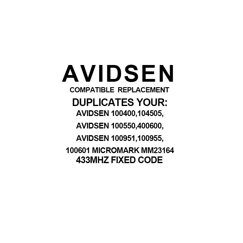 AVIDSEN 104505 100400 гаражные ворота двери дистанционного управления ручной Брелок-передатчик AVIDSEN гаражное управление для клонирования 433,92 МГц