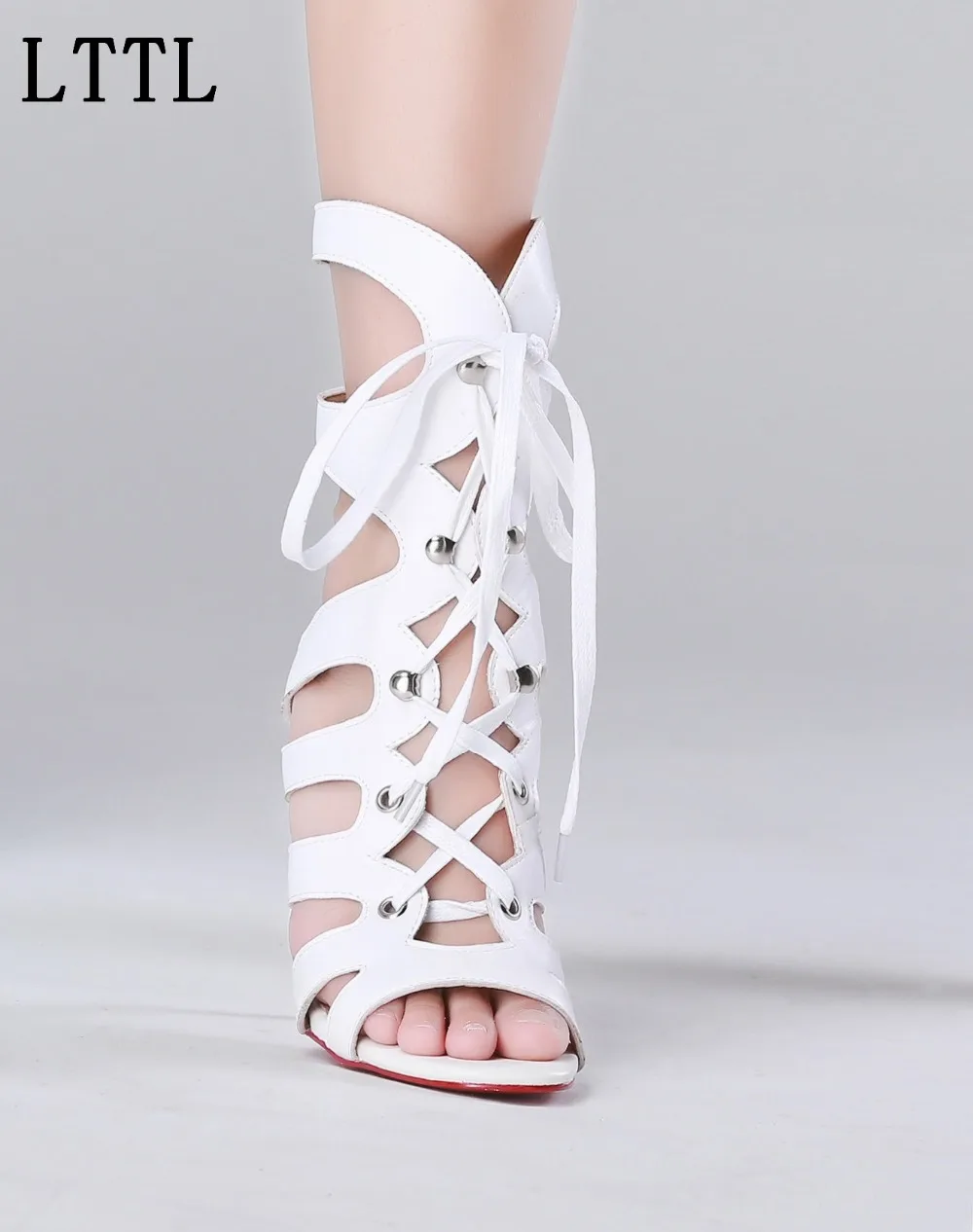 2017 New Arrival Women Gladiator Sandals Summer Cut-outs Strappy High Heels Shoes White Sexy Open Toe Celebrity Female Sandals
