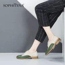 SOPHITINA Casual Women Brogue Shoes Quality Genuine Leather Fashion Mixed Colors Lace-up Ladies Shoes Elegant cozy Flats PO104 цена SOPHITINA Casual Women Brogue Shoes Quality Genuine Leather Fashion Mixed Colors Lace-up Ladies Shoes Elegant cozy Flats PO104 цены онлайн