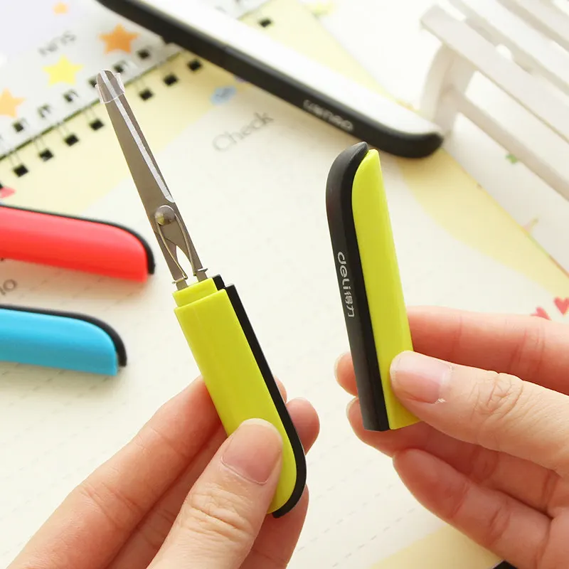 Crafting portable Scissors paper-cutting  folding safety Scissors mini stationery scissors  office and school hand cut supplies