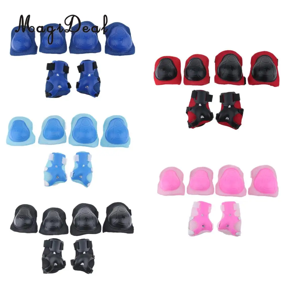 MagiDeal 6Pcs Kids Elbow Knee Wrist Protective Pads for Skateboard Skating