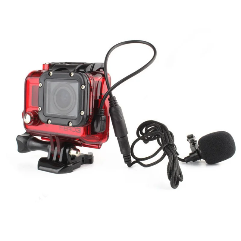 Upgrade Stereo Gopro Hero 3/3+/4 3.5mm Cord Microphone Audio Transfer Wiring Cable Gold Ribbon Chip