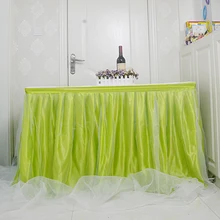 14 футов. Ручной работы с вуалью и балетной пачкой Юбка для стола посуда ткань для вечеринка, свадебный банкет для домашнего свадебного украшения Юбка для стола Инж