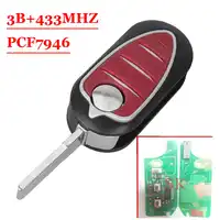 Gratis verzending (1 stuk) Vouwen Afstandsbediening Sleutelhanger 433 MHz PCF7947 3 Knop voor Alfa Romeo 147 156 166 GT