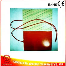 Силиконовый резиновый нагреватель 230 В 1400 Вт 298*596*1,5 мм клейкий 1 лицевой 100 к термистор 1000 мм свинцовый провод выходящий с короткой стороны