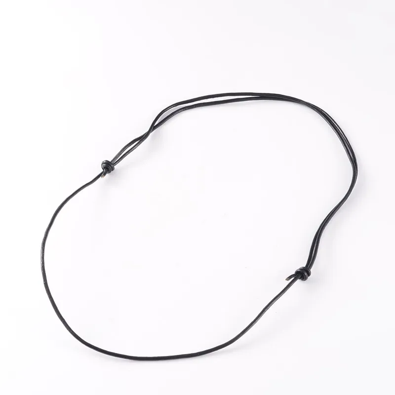

50pcs Adjustable Cowhide Genuine Leather Cord Necklace DIY Makings Findings Accessories, Black, 18.5"