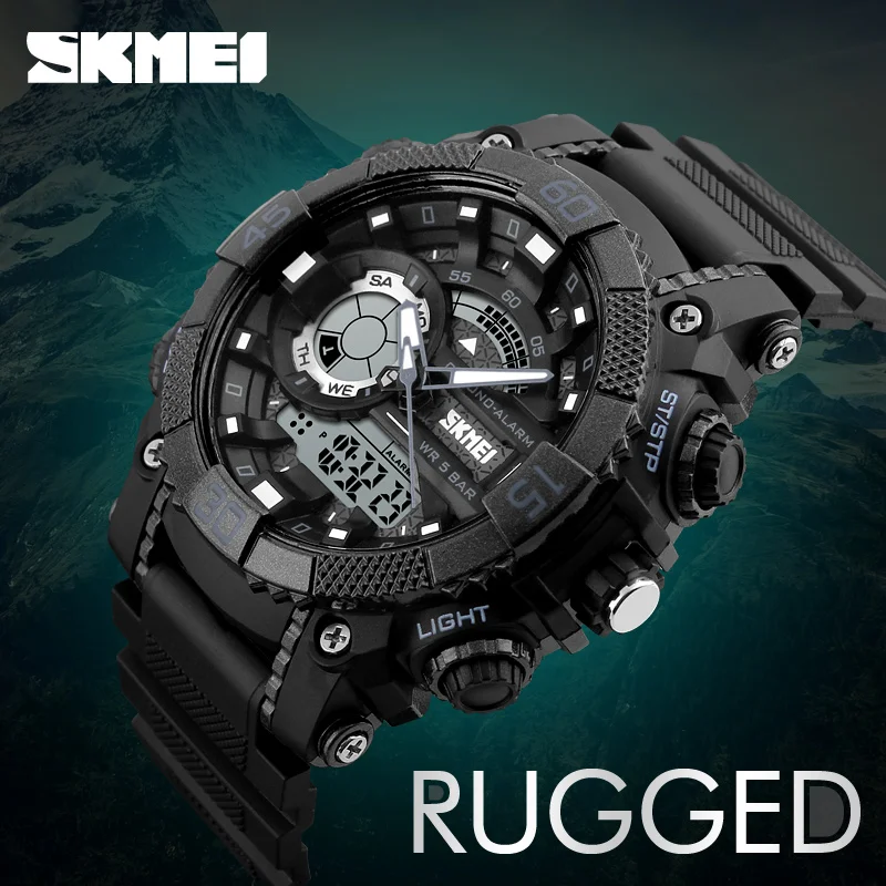 Мужские часы s люксовый бренд мужские военные светодиодный Аналоговый Цифровой