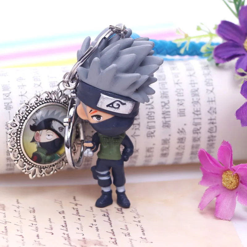 Hot New Naruto Keychain Sasuke/itachi/Kakashi Women Or Men Key Chain Pendant Anime Cartoon Key Ring Boys Or Girls Keychain - Цвет: 3