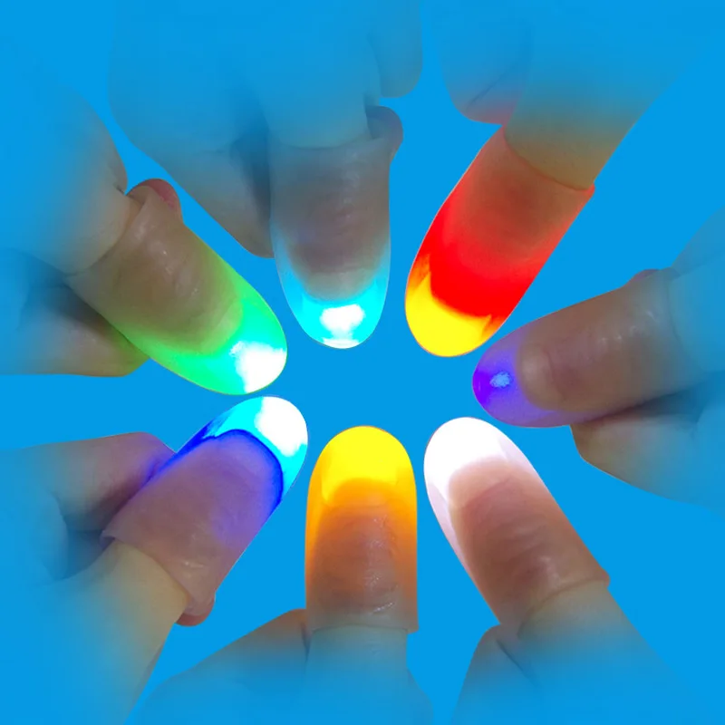 

4PCS Magic Trick Props Funny Novelty Gag LED Light Flashing Fingers Kids Amazing Fantastic Glow Toys Children Luminous Gifts