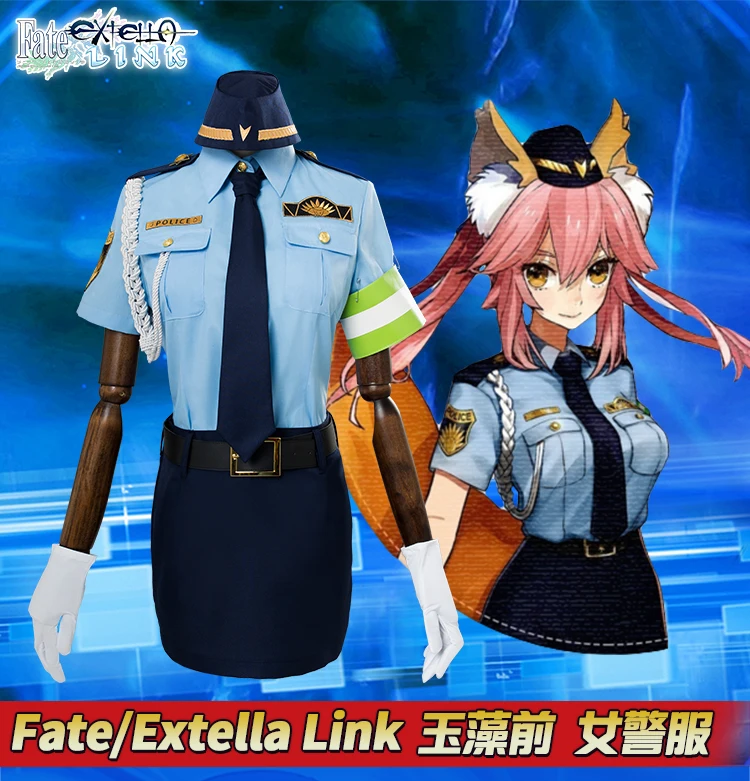 Аниме Fate/Extella Link Tamamo No Mae полицейский костюм униформа косплей костюм для женщин Хэллоуин