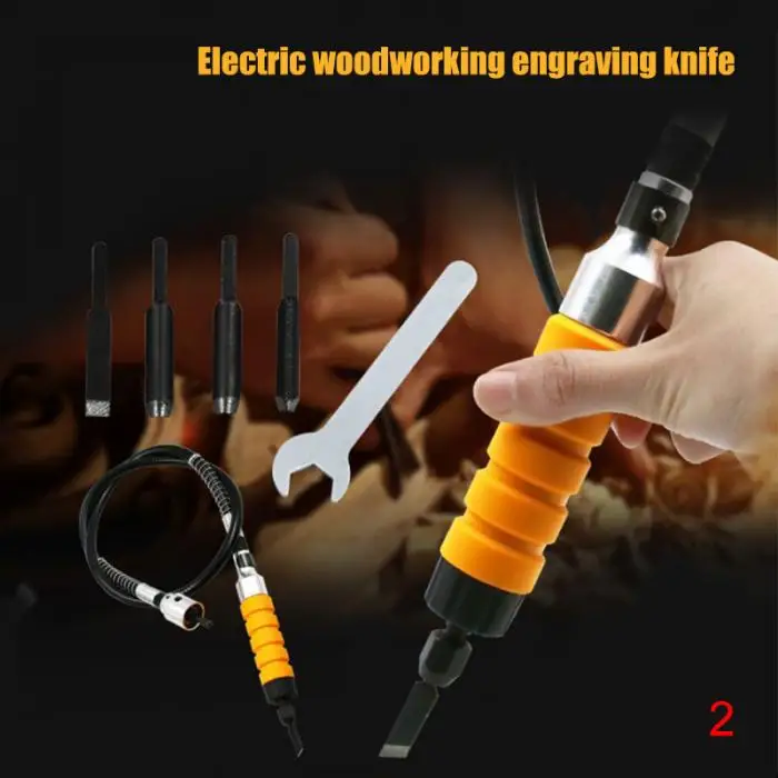 ZREAL Ciseau /à bois Outil de sculpture Tube Mandrin pour perceuse /électrique Tige flexible Plastique Tube+Carving Handle