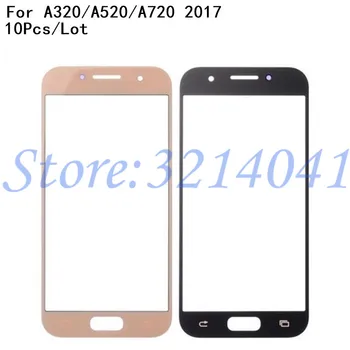 

10Pcs/Lot Front Panel For Samsung Galaxy A3 A5 A7 2017 A320 A520 A720 Touch Screen Sensor LCD Display Digitizer Glass TP Cover