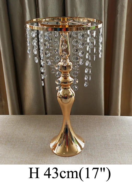 Блестящие вечерние, Золотое свадебное украшение для стола, подсвечники, дорога свинцовый цветок стенд ваза, Свадебная вечеринка украшения дома