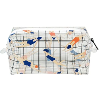 

Cute Clear Transparent PVC Travel Makeup Cosmetic Toiletry Storage Zip Bag Case