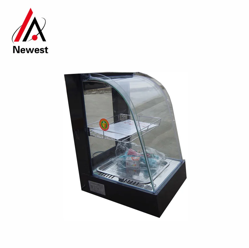 Золотой поставщик экономия энергии изогнутые стеклянный подогревающий шкаф для