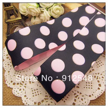 

free shipping 1-1/2"(38mm) big dots printed grosgrain ribbon,Handmade diy hair bands bow ribbon material,dyd38001