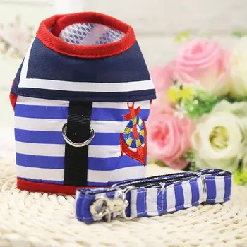 

FH24 free shipping Dog Harness with leashes sweety pet dog striped harness and leashes set