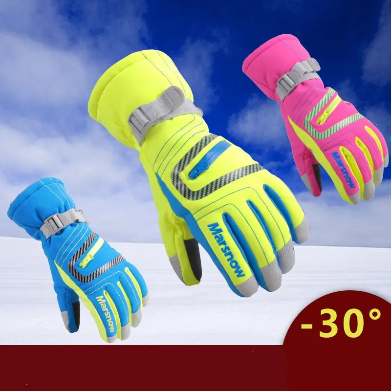 

Men Women Kids Winter Outdoor Skiing Gloves Windproof Waterproof Thickness Thermal Warm Gloves Ski Hiking Cycling Camping Gloves