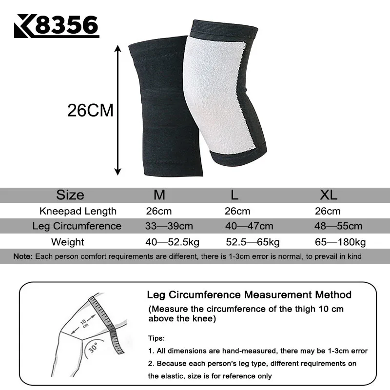K8356 1 pair الخيزران الفحم الركبة الوسادات لياقة مرونة دافئ رجل إمرأة تشغيل الطائرة الرياضة السلامة حامي الركبة