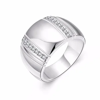 

100% 925 Sterling Silver Woman Man Ring CZ Crystal Wedding Engagement Wholesale Fashion Finger Rings Fine Jewelry