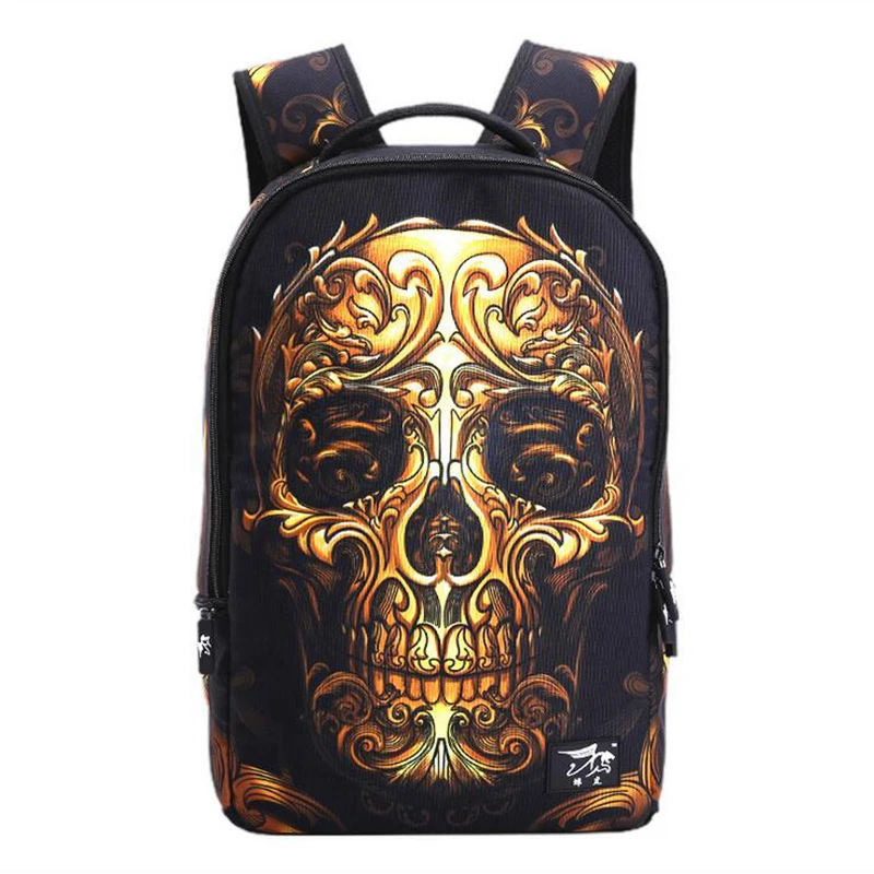 Модный мужской женский рюкзак с рисунком черепа, дорожный Рюкзак Mochila, детские школьные сумки для подростков