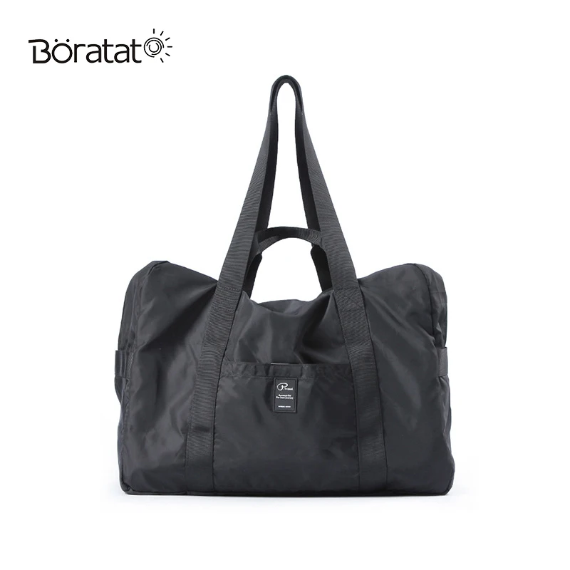 Дорожная сумка, Короткие складные сумки, водонепроницаемые, большая емкость, мужская и женская спортивная сумка, ручной мешочек для багажа - Цвет: Black