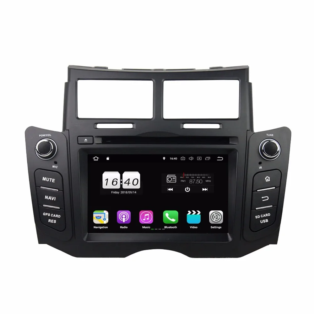 Excellent TDA7851 Android 8.1 2GB RAM 16GB 4 core Car DVD Player Wifi 4G BT RDS RADIO tuner GPS Glonass For Toyota YARIS 2005 - 2010 2011 3