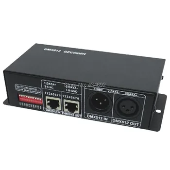 

DMX-512 4CH Chanels Channel 16A Common Anode Controller Dimmer For LED Strip Lamp Light DC5V DC12V DC24V