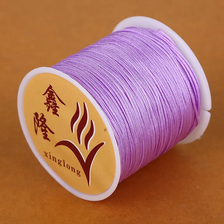 23 Цвета 50 м атласный нейлоновый китайский узел шнур макраме браслет плетеный шнур DIY кисточки вышивка бисером нить ювелирных изделий - Цвет: Light Purple