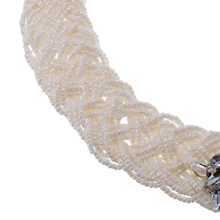 Модное акриловое Ювелирное колье ручной работы из полимерных бусин, массивное ожерелье с подвеской из кристаллов, большое колье для женщин, подарок