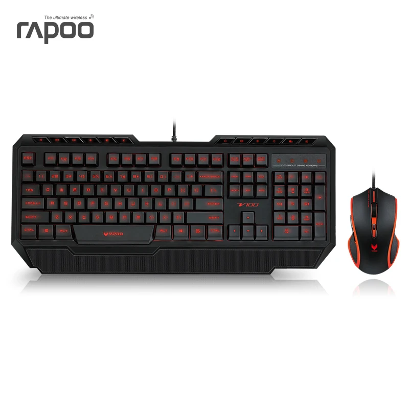 Rapoo V100 Wired Smart Backlit Gaming Keyboard Mouse Combos Accurate