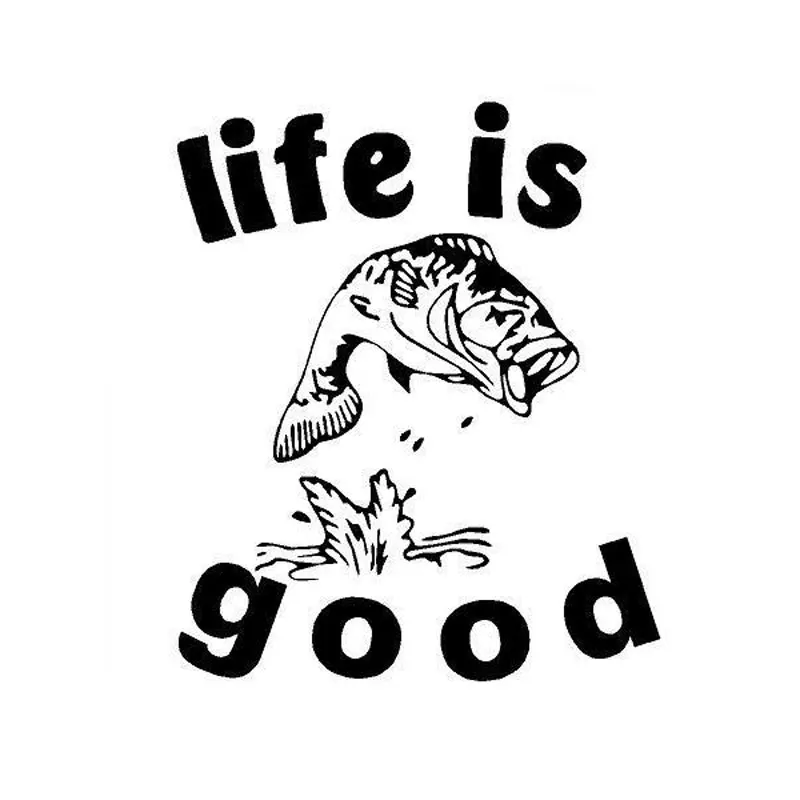 11cm*13cm Life Is Good Car Styling Fishing Vinyl Window Decal Sticker ...