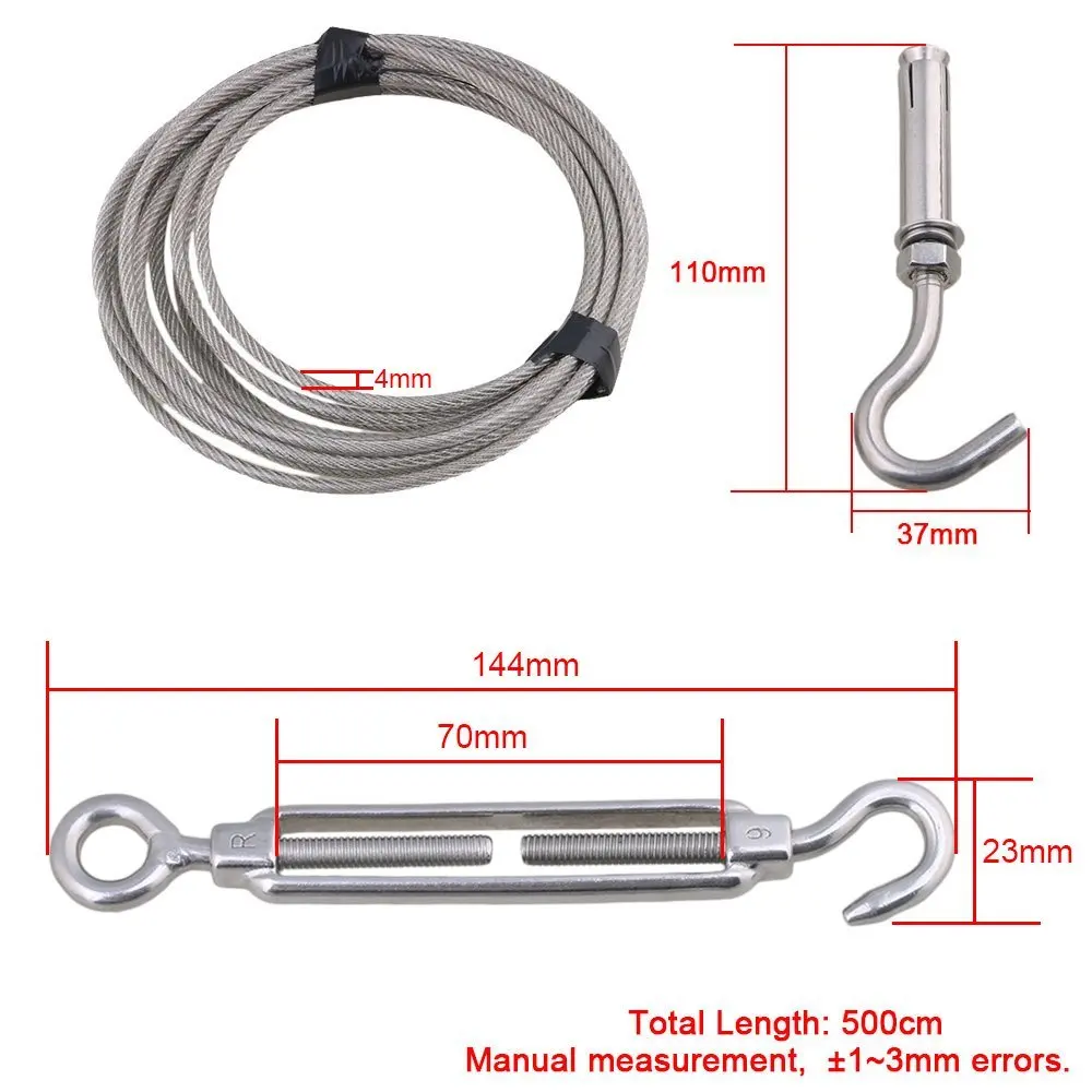 

Silver 304 Stainless Steel M4 5M Wire Rope Set with Plastic Wrapping for Outdoor Drying or Tightening