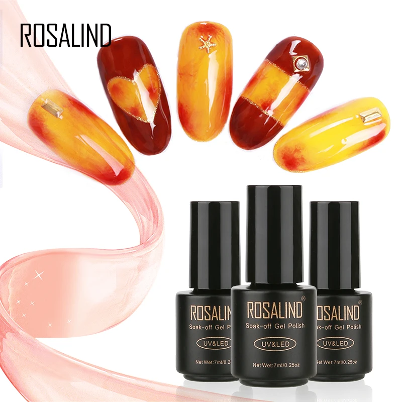 Rosalind DIY гель для ногтей серии Blossom черная бутылка 7 мл впитывающий УФ светодиодный
