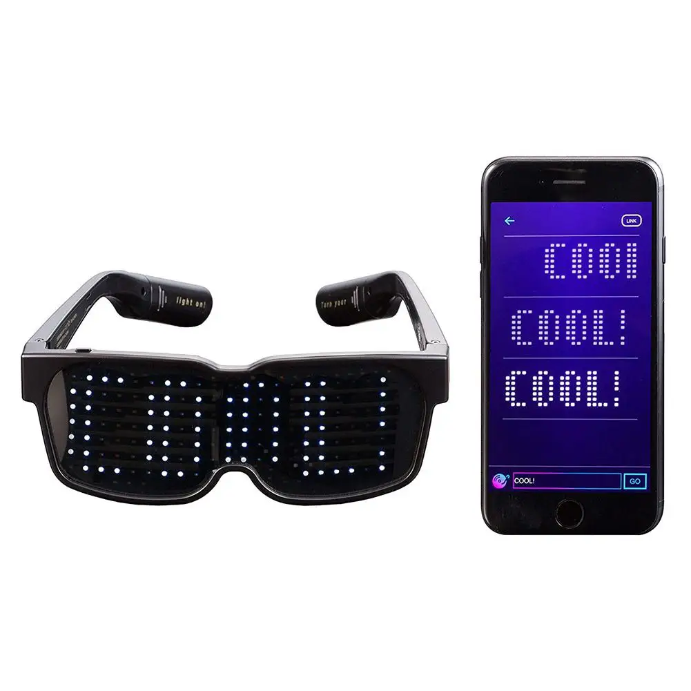 CHEMION Bluetooth светодиодный очки специальные атмосферные солнечные очки динамический светящийся светильник для ночного клуба фестиваль Вечеринка день рождения