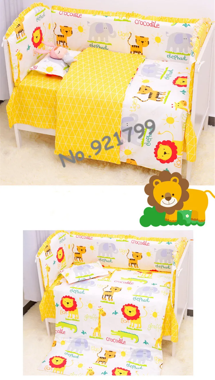 Мягкий хлопковый комплект постельного белья для детей серый слон Детская кроватка кровать бампер включает наволочку/лист/пододеяльник/бамперы Декор детской комнаты