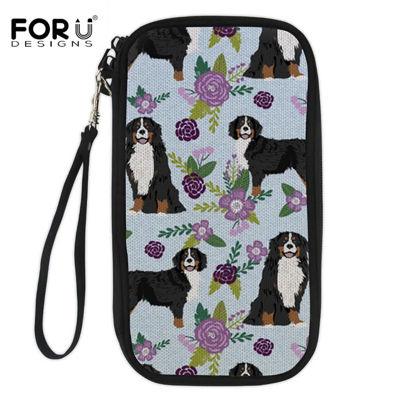 FORUDESIGNS Bernese Dog принт «домашние животные» кошелек-Карточница дорожный Держатель для паспорта многоцелевой органайзер для хранения клатч