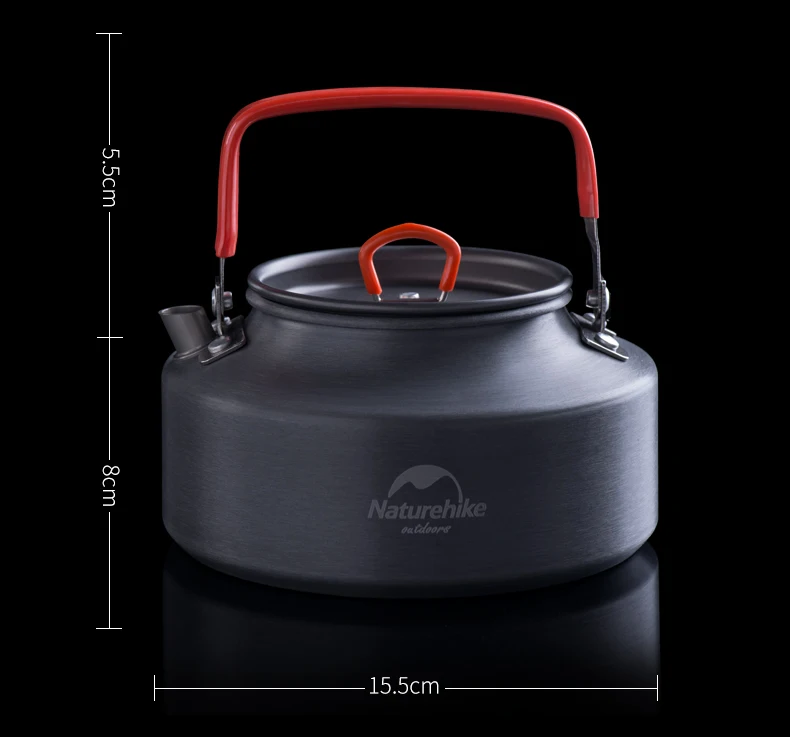 Pote de Piquenique ao ar Naturehike Camping Chaleira Alumina Nh17c020-h Água Café Chá Livre Panelas Talheres Tigela 1.1l 14 Louça para ar livre