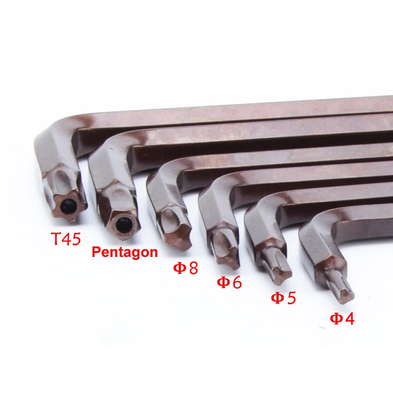 6 шт./компл. L ключ, дюймовый стандарт двойная головка Шестигранная сословие y-типа пятиконечная отвертка бит T45 Y4 Y5 Y6 Y8 для обмена велосипедом ремонт ручной инструмент
