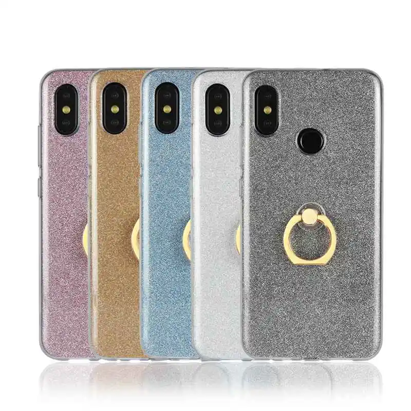 

Glitter Ring Case For Xiaomi Mi 5 5S Plus 6 8 SE Cover Soft TPU Phone Bag Case For Xiaomi Mi 6X 5X A1 A2 Lite Back Cover Case