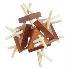 Винтажный деревянный Любань пазл с замком Игрушка Головоломка столб отверстия соответствующие ранние образовательные замок головоломка для разблокировки игрушка