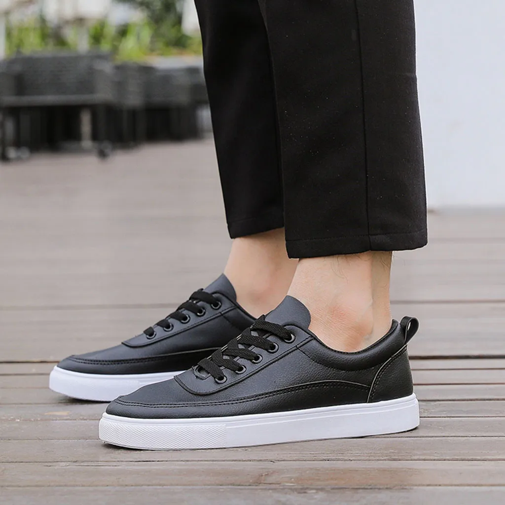 

Men Sneakers Men casual shoes comfortable Fashion Men's Lace Up Loafers Sneakers Solid color Flat student Board Shoes