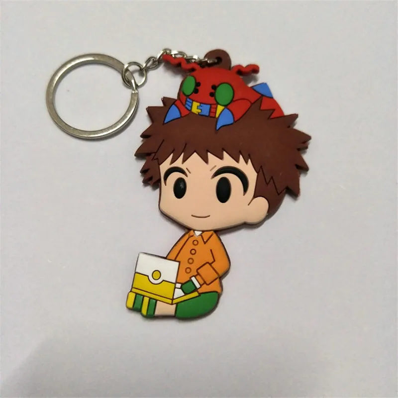 Anime Digimon Figure Toys Agumon Gabumon Koromon Tanemon Gomamon Piyomon Patamon Yagami Taichi Keychain Pendant Dolls 10pcslot (10)