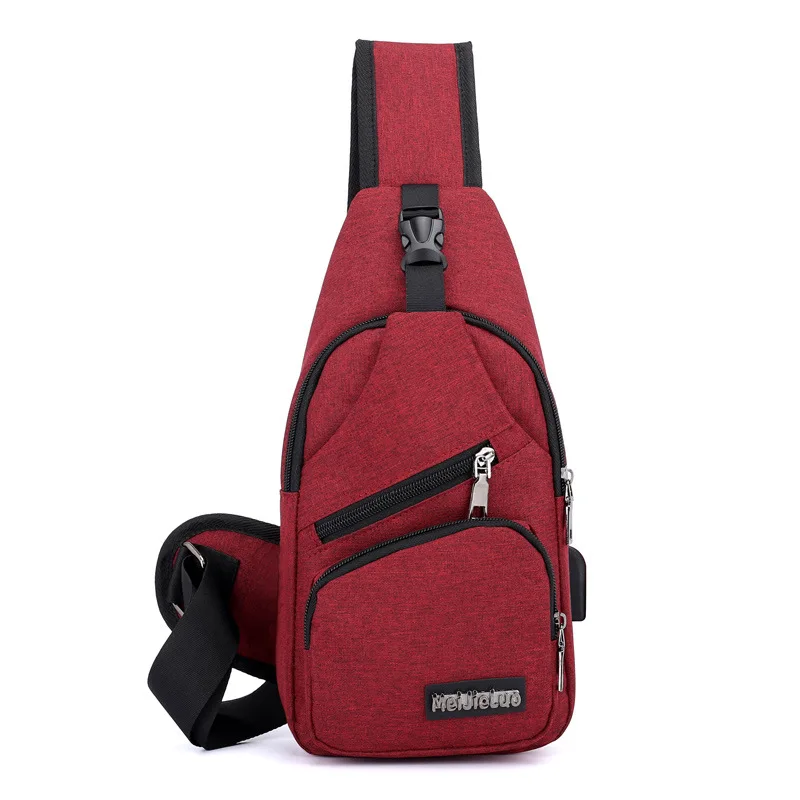Мужской короткий дорожный умный маленький рюкзак, Летний мужской повседневный наплечный рюкзак, внешняя usb зарядка, противоугонная нагрудная сумка - Цвет: red