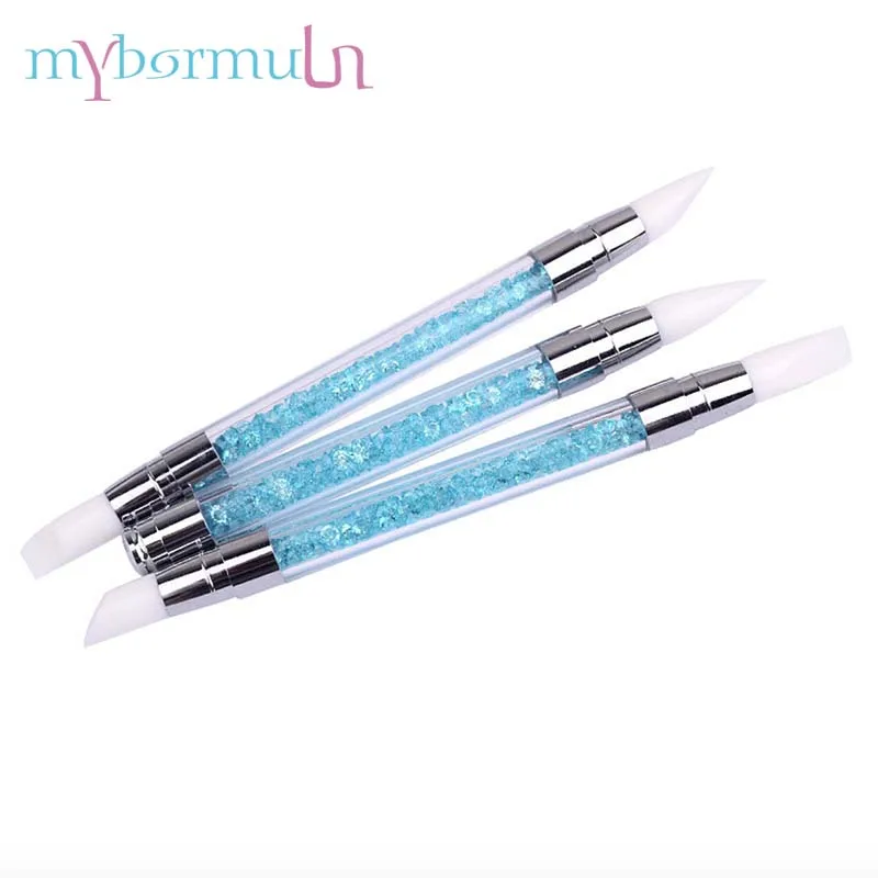 

2 Way Silicone Head Nail Art Sculpture Pen for Emboss Carving Craft Polish Carving Emboss Shaping 6 Color Manicure Dotting Tool