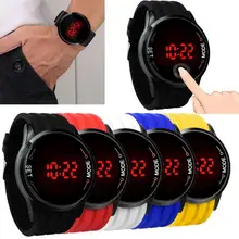 OTOKY Мужская мода Сенсорный экран круговой поверхности узор силиконовый ремешок светодиодный часы P23 Прямая Jul27