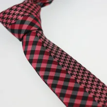 Мужские галстуки для костюма, дизайн, черные с красными пледы и чеки, шейный платок, тонкий галстук 6 см, платья, рубашки, свадебные галстуки Gravatas Corbata